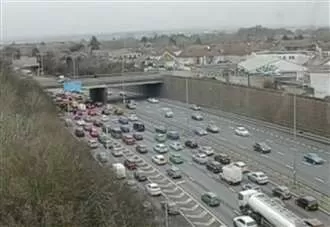Big queues heading towards Dartford Tunnel