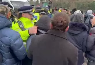Watch: Police and protesters clash in ugly scenes as ‘fireworks thrown’