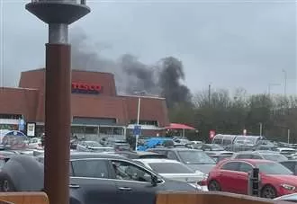 Firefighters at scene of car blaze near motorway junction