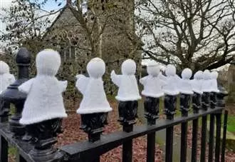 Shameless thieves nab angels from church fence display