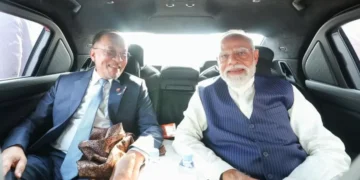 PM Modi Lands In Malaysia, Shares Car Ride With PM Anwar To Diaspora Event