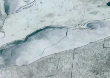 130-Km Crack Splits Frozen Lake Erie Between US And Canada, Visible From Space